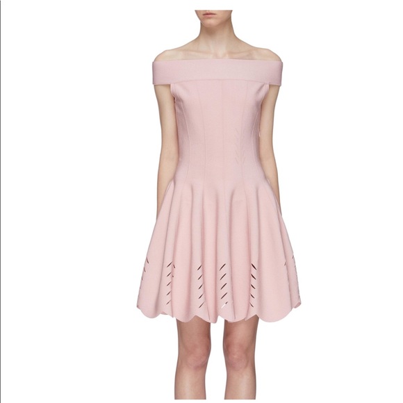 ALEXANDER MCQUEEN off the shoulder pleated dress - Picture 2 of 8